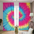 Blue Pink And Yellow Tie Dye Print Dimout Pencil Pleat Curtains