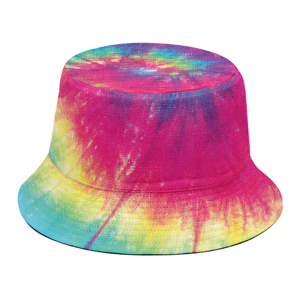 Blue Pink And Yellow Tie Dye Print Bucket Hat