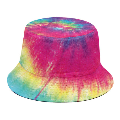Blue Pink And Yellow Tie Dye Print Bucket Hat