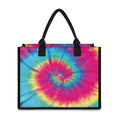 Blue Pink And Yellow Tie Dye Print Canvas Tote Bag