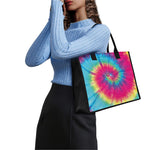 Blue Pink And Yellow Tie Dye Print Canvas Tote Bag