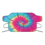 Blue Pink And Yellow Tie Dye Print Car Windshield Snow Cover