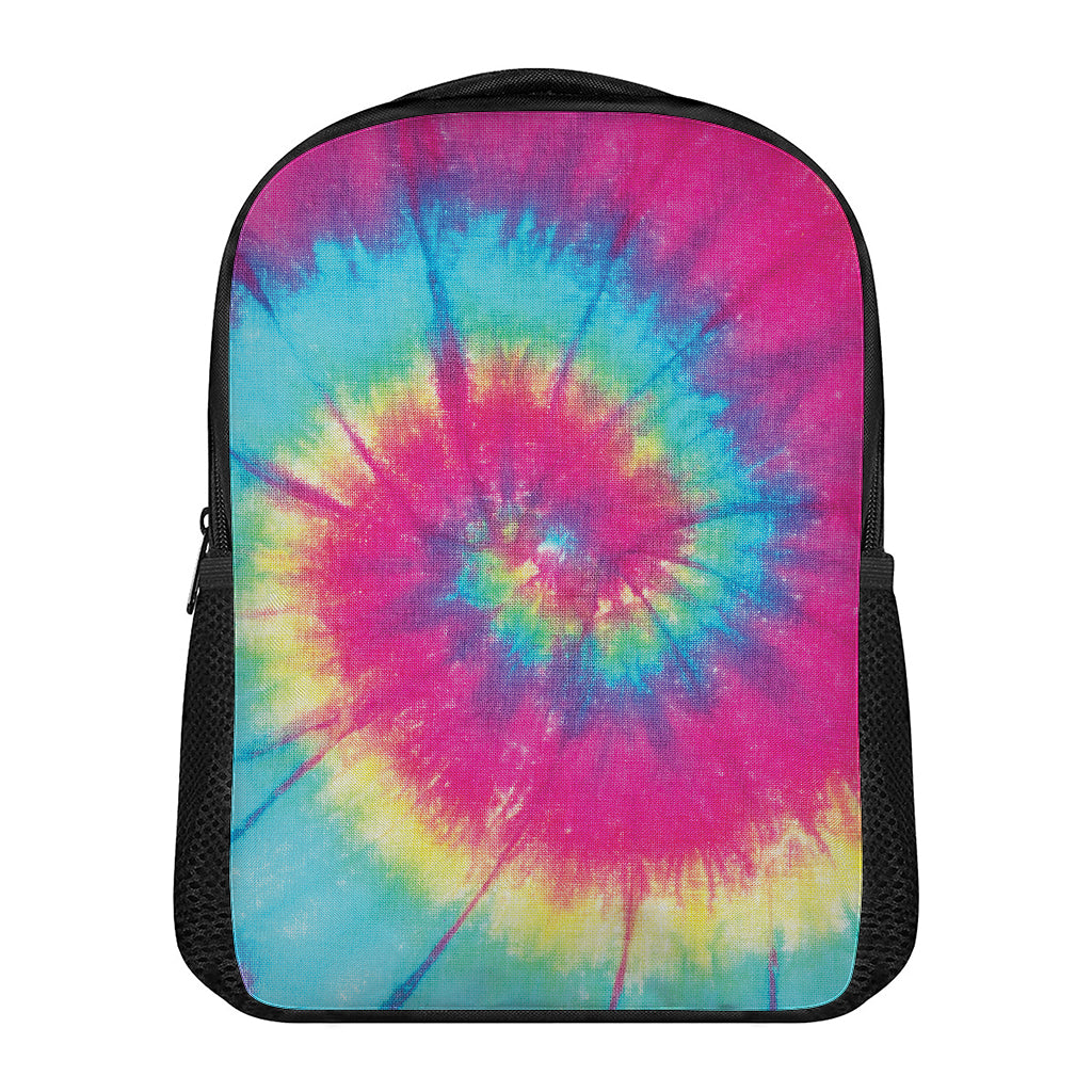 Blue Pink And Yellow Tie Dye Print Casual Backpack