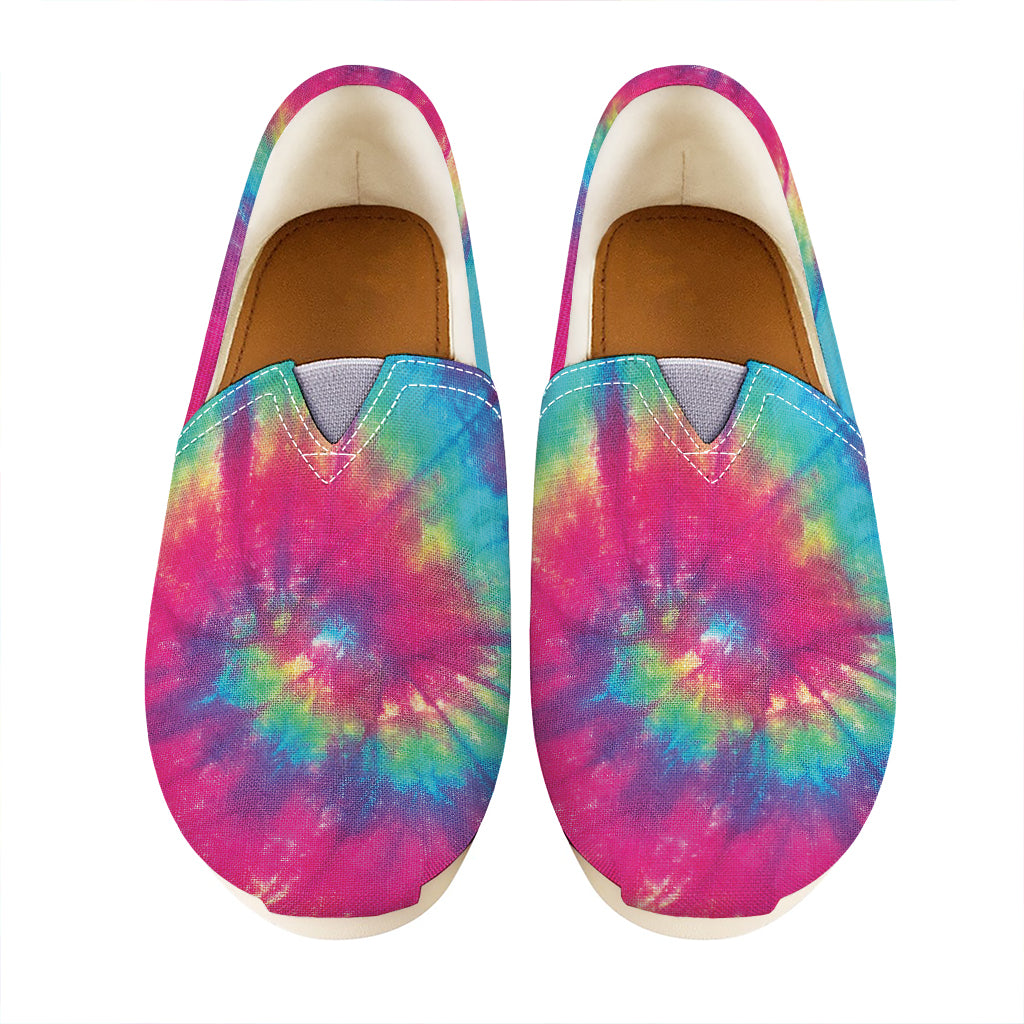 Blue Pink And Yellow Tie Dye Print Casual Shoes