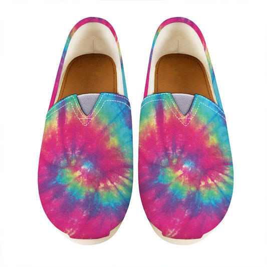 Blue Pink And Yellow Tie Dye Print Casual Shoes