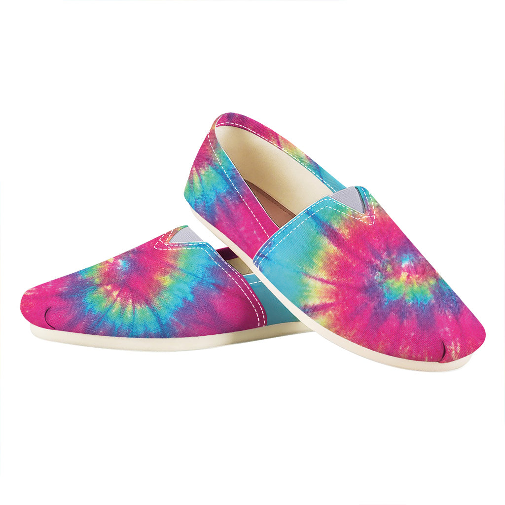 Blue Pink And Yellow Tie Dye Print Casual Shoes
