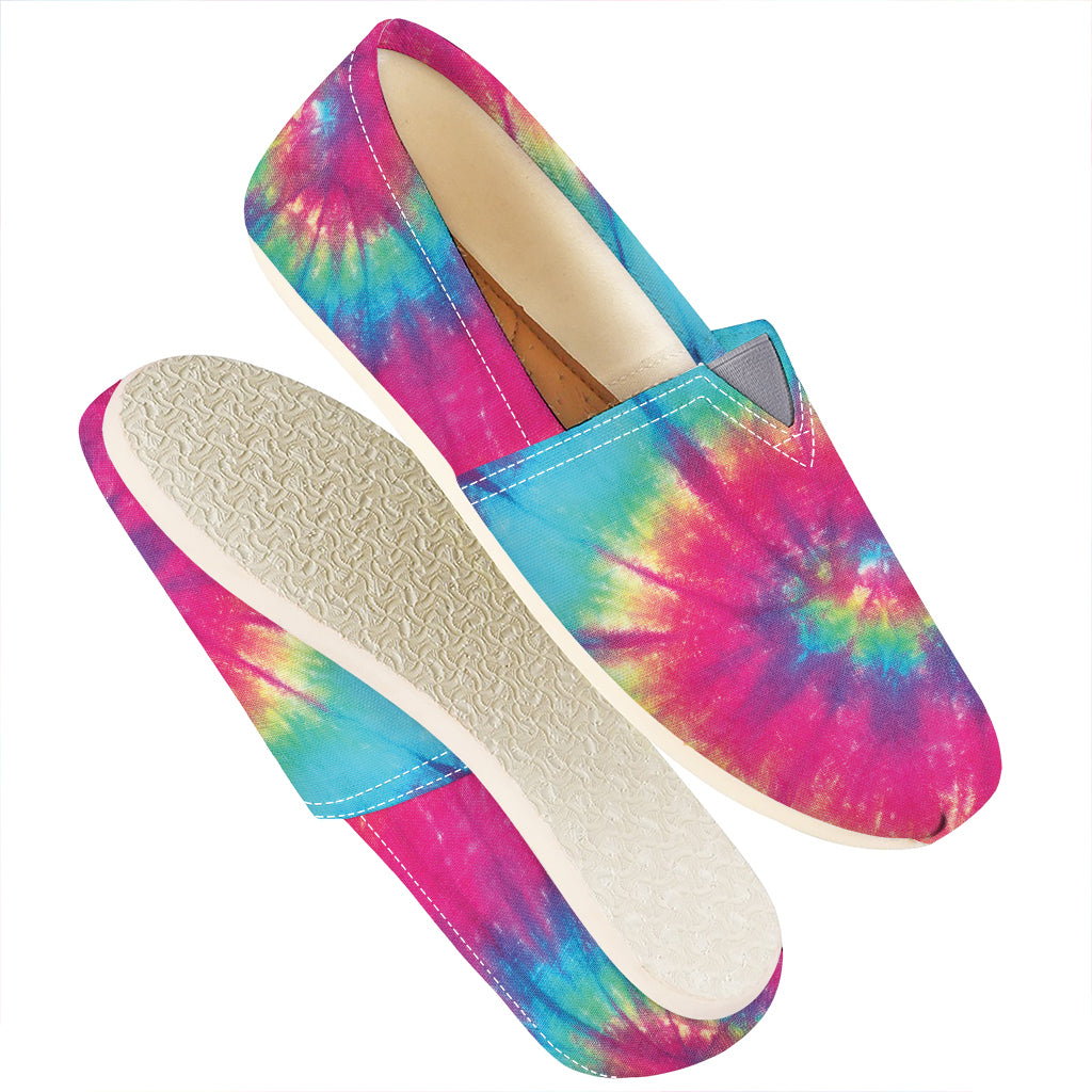 Blue Pink And Yellow Tie Dye Print Casual Shoes