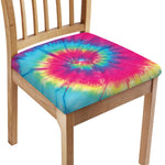 Blue Pink And Yellow Tie Dye Print Chair Cushion Cover