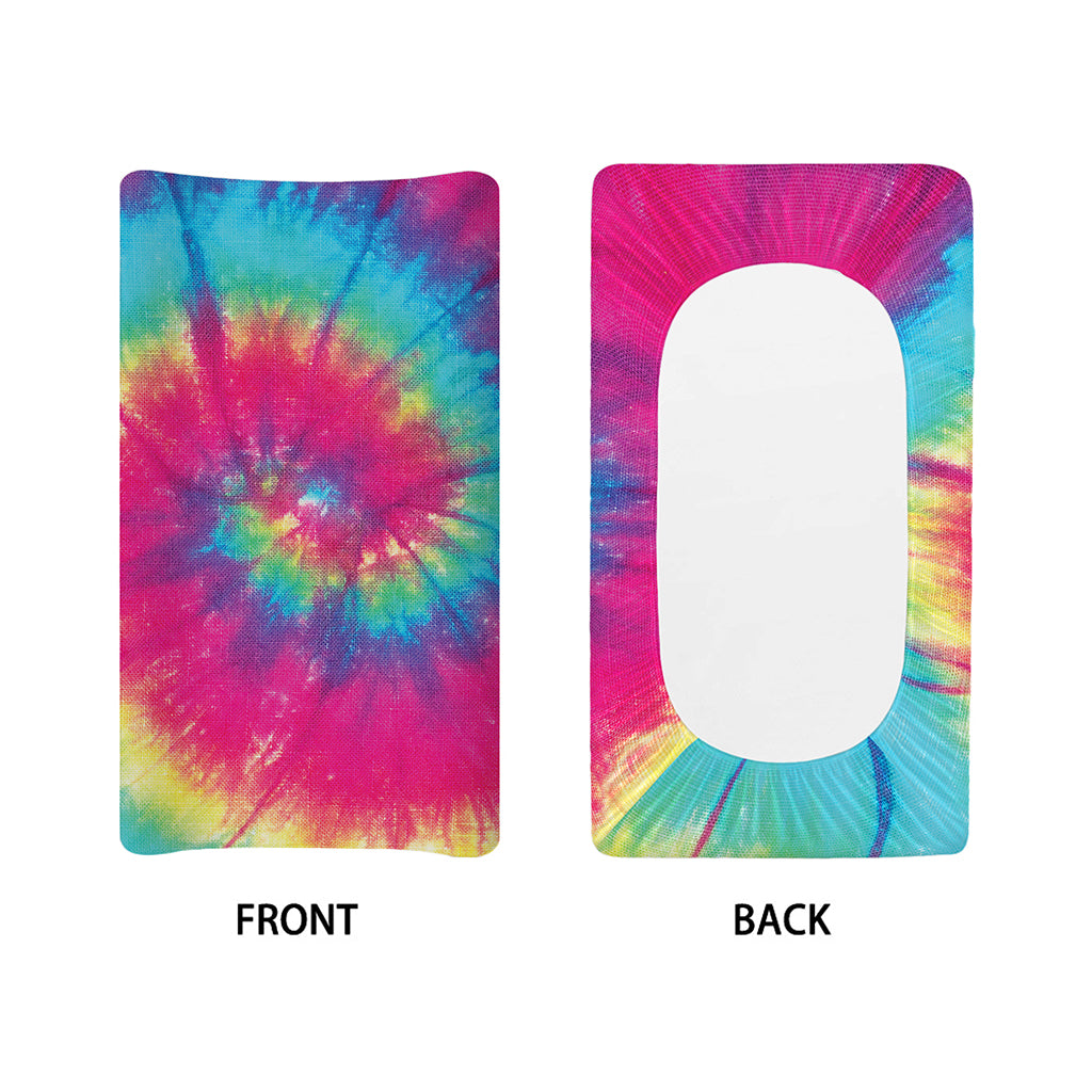 Blue Pink And Yellow Tie Dye Print Changing Pad Cover
