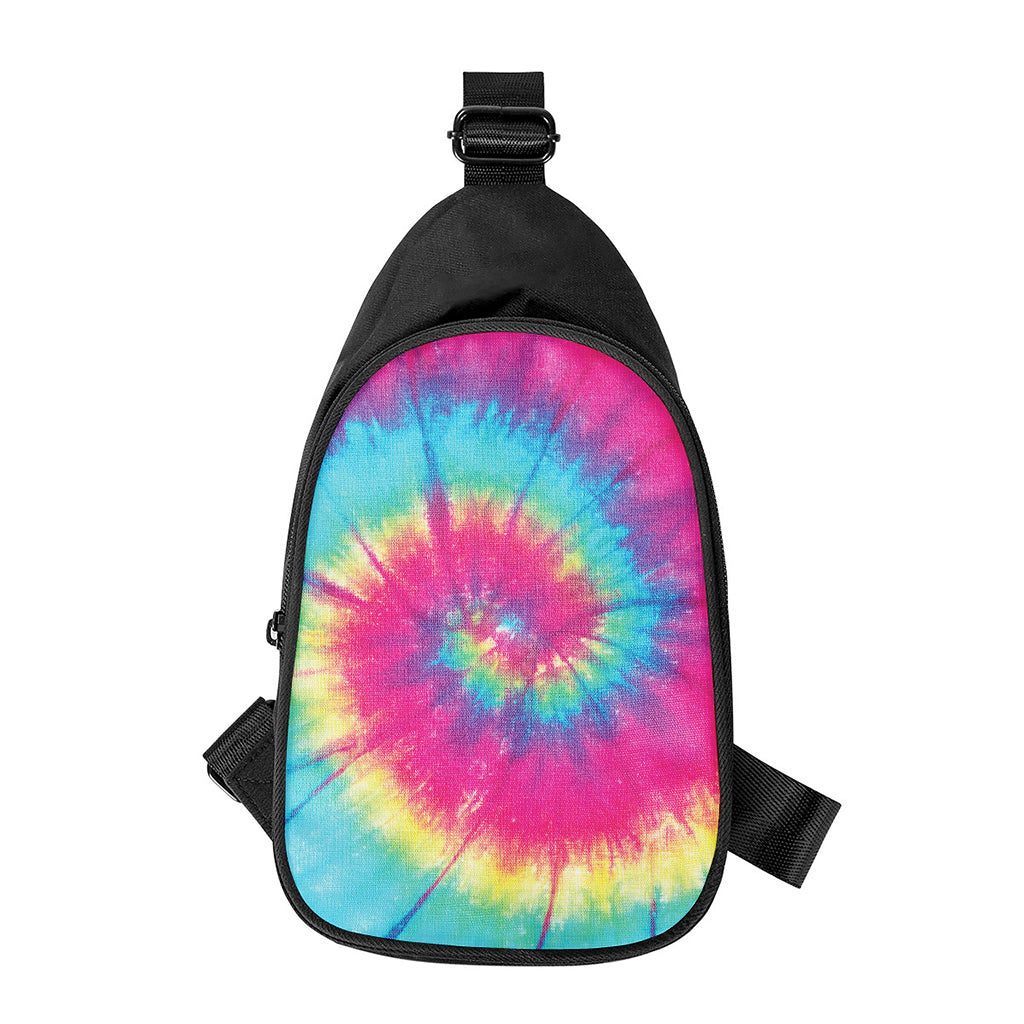 Blue Pink And Yellow Tie Dye Print Chest Bag
