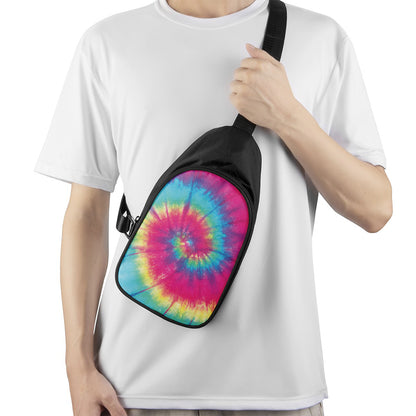 Blue Pink And Yellow Tie Dye Print Chest Bag