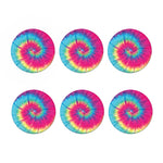 Blue Pink And Yellow Tie Dye Print Coaster Set
