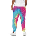 Blue Pink And Yellow Tie Dye Print Cotton Pants