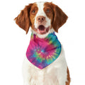 Blue Pink And Yellow Tie Dye Print Dog Bandana