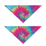Blue Pink And Yellow Tie Dye Print Dog Bandana
