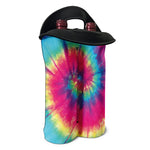 Blue Pink And Yellow Tie Dye Print Double Neoprene Wine Tote
