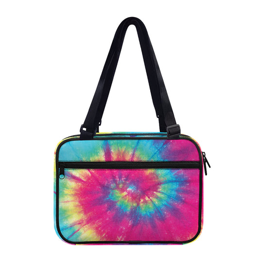Blue Pink And Yellow Tie Dye Print Double Strap Bible Bag