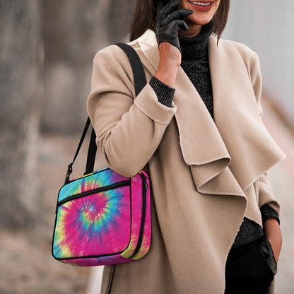 Blue Pink And Yellow Tie Dye Print Double Strap Bible Bag
