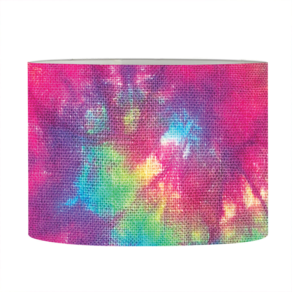 Blue Pink And Yellow Tie Dye Print Drum Lamp Shade