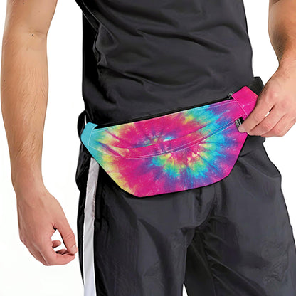 Blue Pink And Yellow Tie Dye Print Fanny Pack