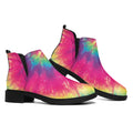 Blue Pink And Yellow Tie Dye Print Flat Ankle Boots