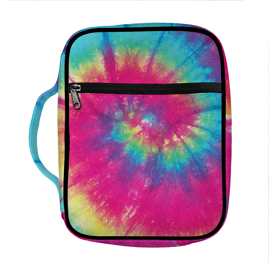 Blue Pink And Yellow Tie Dye Print Front Pocket Bible Bag