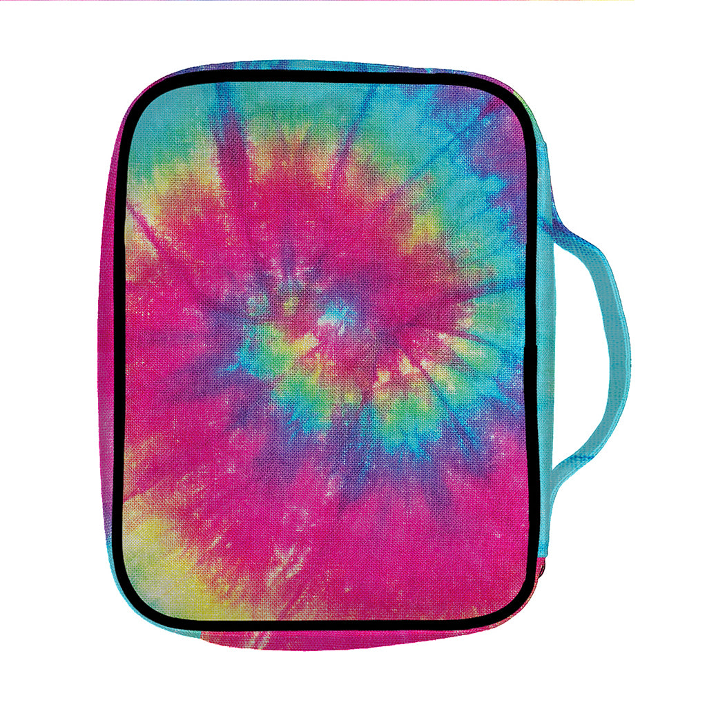 Blue Pink And Yellow Tie Dye Print Front Pocket Bible Bag