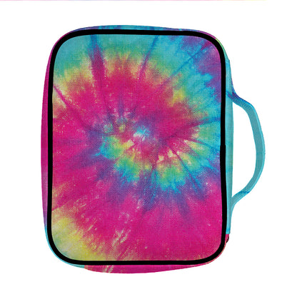 Blue Pink And Yellow Tie Dye Print Front Pocket Bible Bag