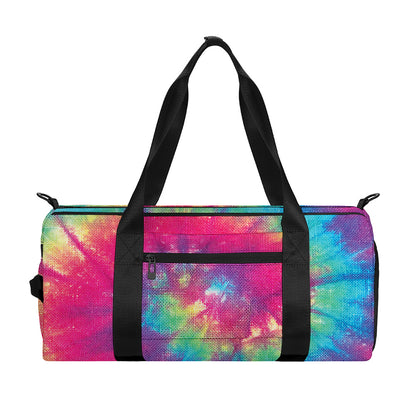 Blue Pink And Yellow Tie Dye Print Gym Bag