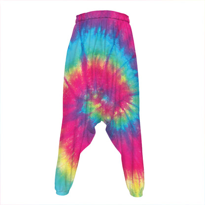 Blue Pink And Yellow Tie Dye Print Hammer Pants