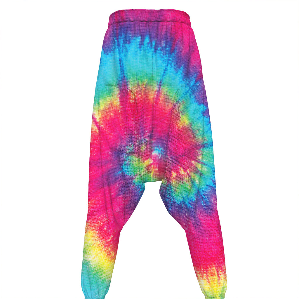 Blue Pink And Yellow Tie Dye Print Hammer Pants