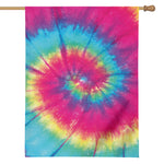 Blue Pink And Yellow Tie Dye Print House Flag