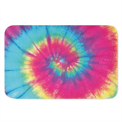 Blue Pink And Yellow Tie Dye Print Indoor Door Mat