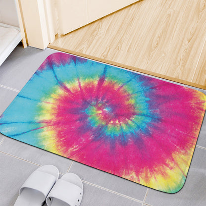 Blue Pink And Yellow Tie Dye Print Indoor Door Mat