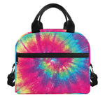 Blue Pink And Yellow Tie Dye Print Insulated Lunch Bag