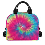 Blue Pink And Yellow Tie Dye Print Insulated Lunch Bag