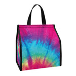 Blue Pink And Yellow Tie Dye Print Insulated Lunch Tote