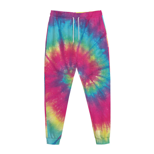 Blue Pink And Yellow Tie Dye Print Jogger Pants