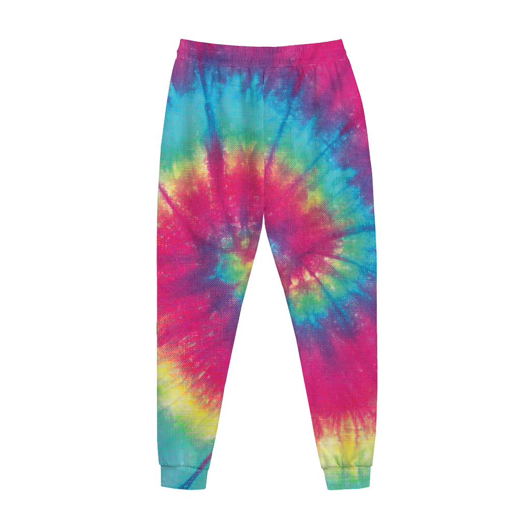 Blue Pink And Yellow Tie Dye Print Jogger Pants