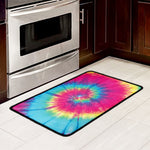Blue Pink And Yellow Tie Dye Print Kitchen Mat
