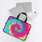 Blue Pink And Yellow Tie Dye Print Laptop Sleeve With Handle