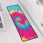 Blue Pink And Yellow Tie Dye Print Long Kitchen Mat