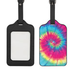 Blue Pink And Yellow Tie Dye Print Luggage Tag