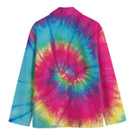 Blue Pink And Yellow Tie Dye Print Men's Blazer