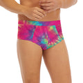 Blue Pink And Yellow Tie Dye Print Men's Briefs