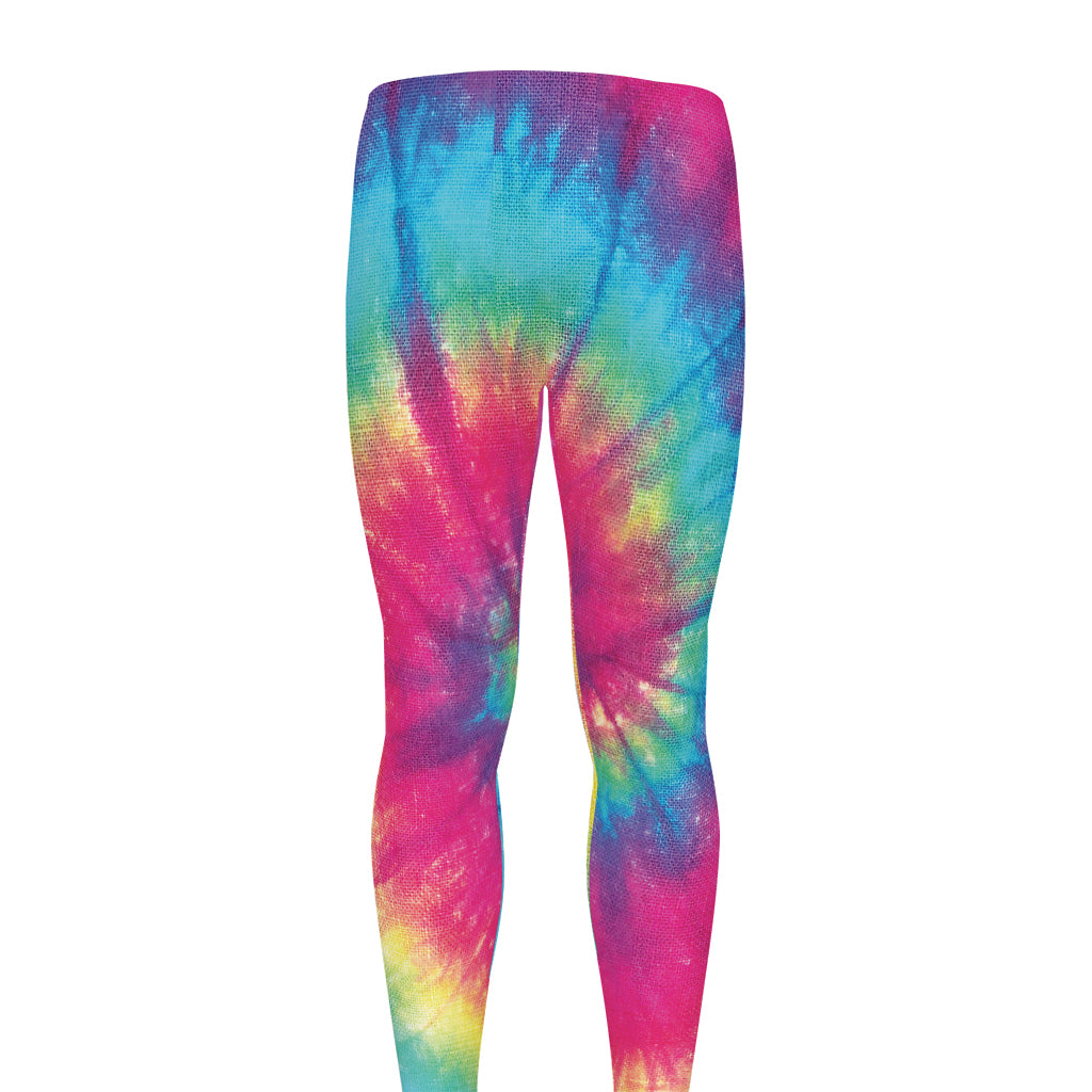 Blue Pink And Yellow Tie Dye Print Men's leggings
