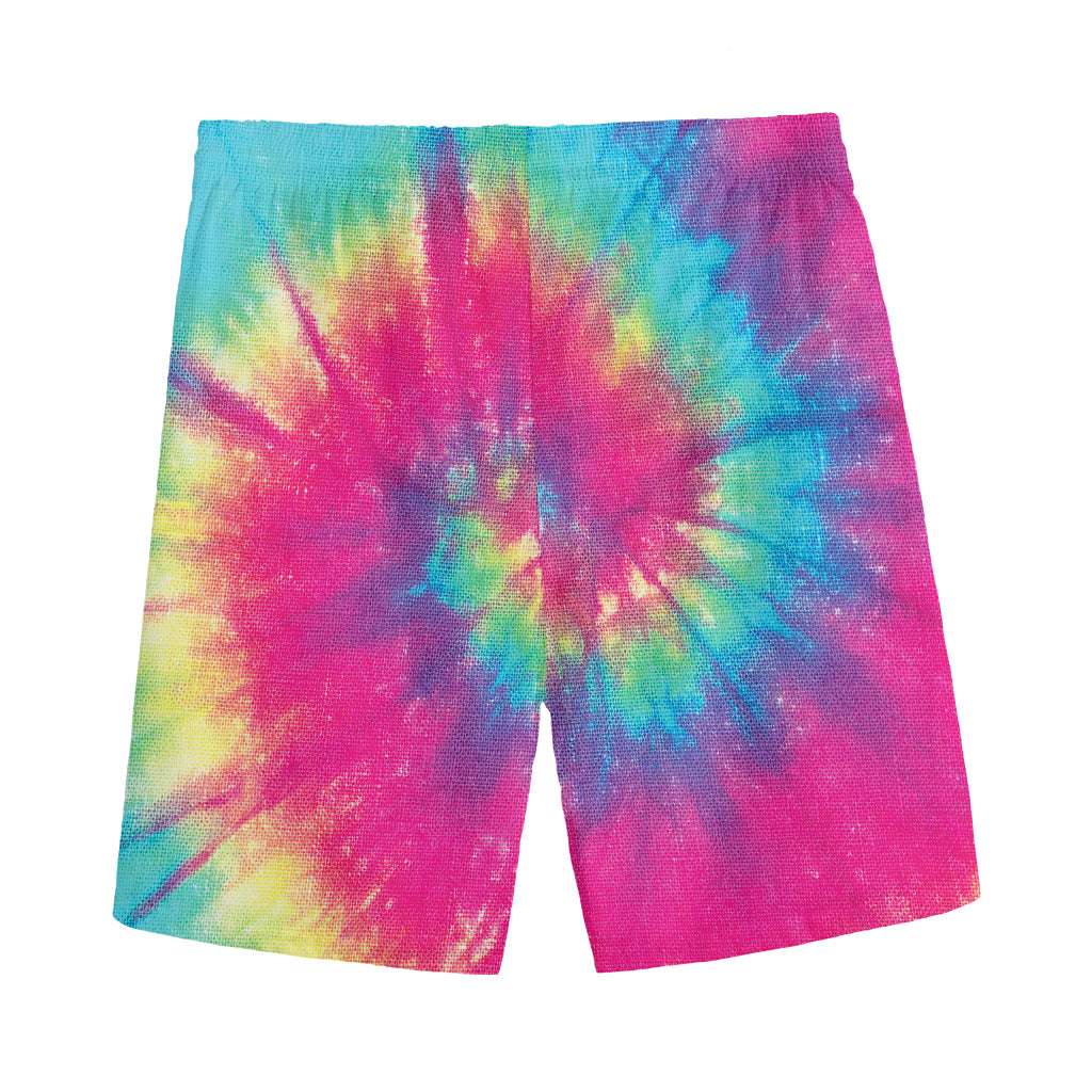 Blue Pink And Yellow Tie Dye Print Men's Sports Shorts