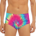 Blue Pink And Yellow Tie Dye Print Men's Triangle Swim Briefs