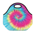 Blue Pink And Yellow Tie Dye Print Neoprene Lunch Bag