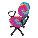 Blue Pink And Yellow Tie Dye Print Office Chair Cover